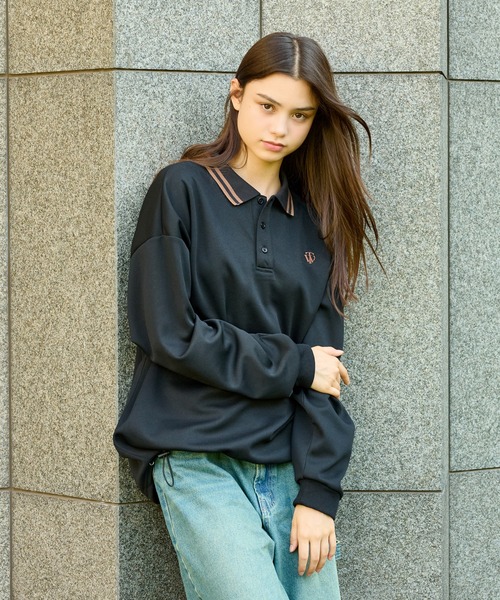 美品 THE SHISHIKUI long polo shirt シシクイ 長袖 セール】MOSS STITCH LONG POLO SHIRT / 鹿の子ロングポロシャツ