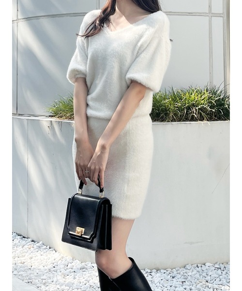 MERCURYDUO 2WAYミニシャギーニットミニワンピース MERCURYDUO ワンピース 2WAYミニシャギーニットミニワンピース