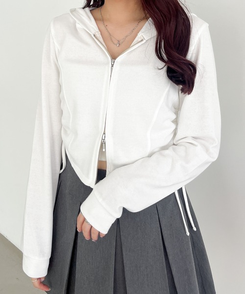 Heather（ヘザー） パーカー ギャザーWZIP裏毛フーディ 144349