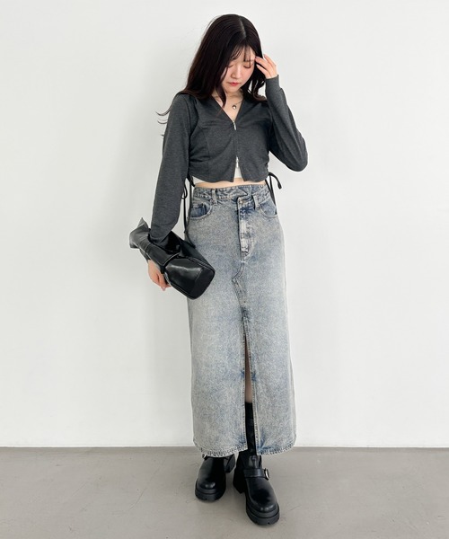 Heather（ヘザー） パーカー ギャザーWZIP裏毛フーディ 144349