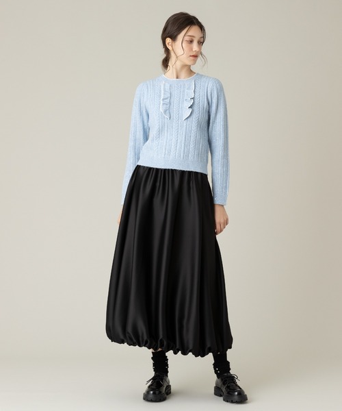 2024 LOULOU WILLOUGHBY フロントフリルラメプルオーバー allureville｜【LOULOU WILLOUGHBY】フロントフリルラメプルオーバー