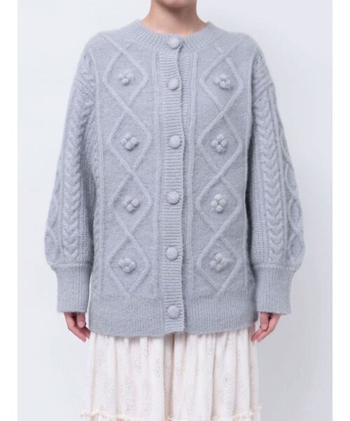 merry jenny（メリージェニー） カーディガン ぽこぽこお花ニット