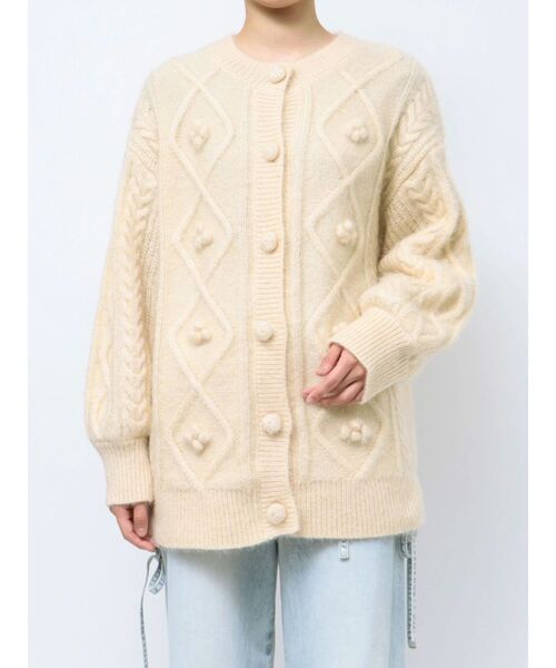 へっぽこ先生♡お花モチーフピンクカーディガン　アトリエまりこ へっぽこ先生♡お花モチーフピンクカーディガン アトリエまりこ