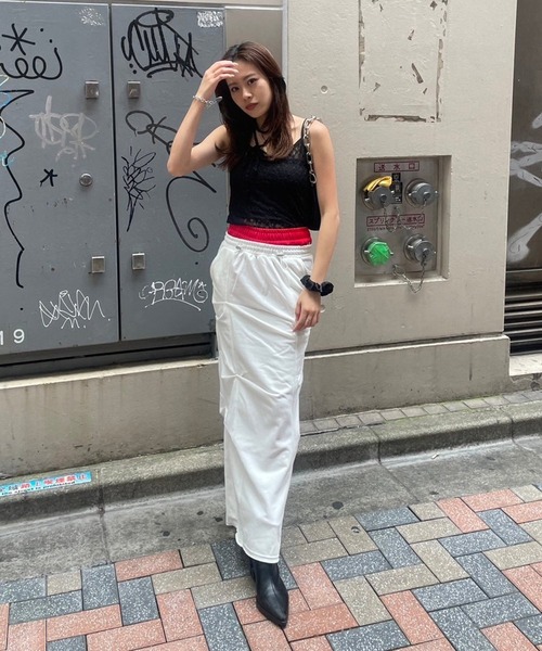 ACLENT スカート タックスウェットロングスカート : ZOZOTOWN