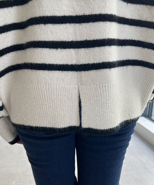 ［美品］HACHIYARDS ハイネックプルオーバー レディース S 黒白 WOMEN バイカラーハイネックプルオーバー ブラック