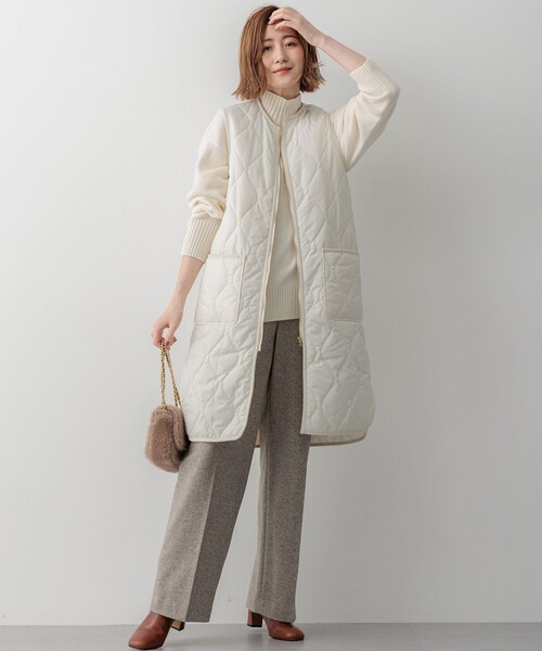 パンツ シルクネップヘリンボーン ワイドパンツ レディース : ZOZOTOWN