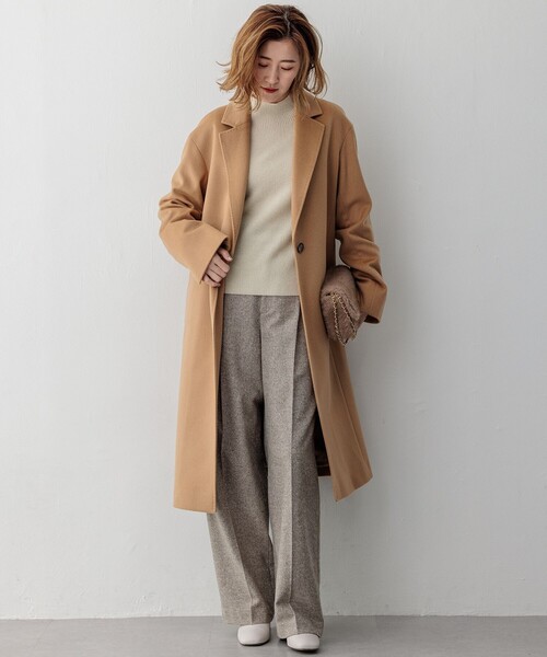 パンツ シルクネップヘリンボーン ワイドパンツ レディース : ZOZOTOWN