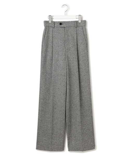 パンツ シルクネップヘリンボーン ワイドパンツ レディース : ZOZOTOWN