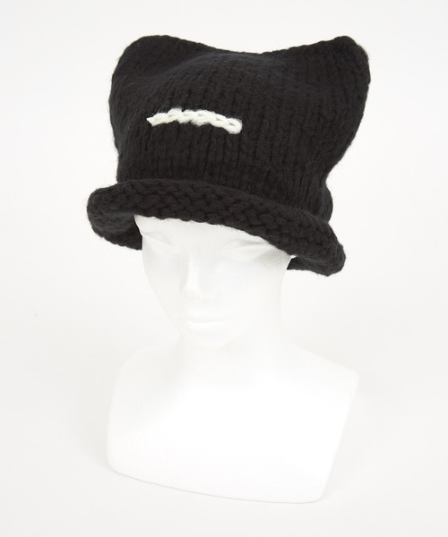 MARK&LONA ネコ耳ニット帽 ニット帽 ニットキャップ an meets zakka ネコ耳ハットライクニット帽