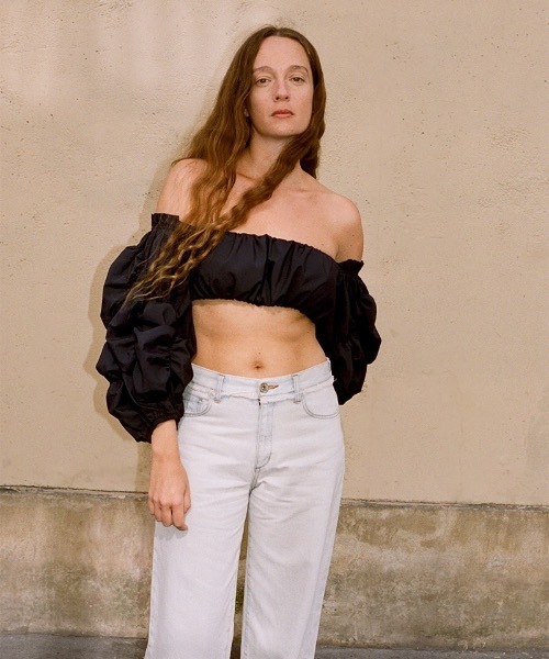カーディガン Flower Bubble Sleeve Top レディース