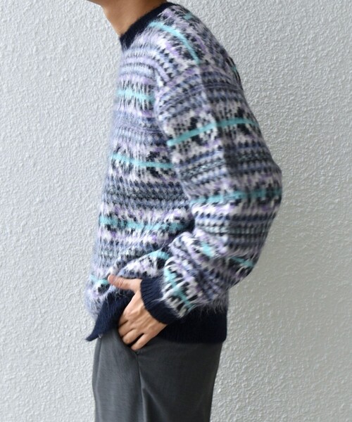 シップスゆったり求心フェアアイル上質ウールアルパカハンドニット