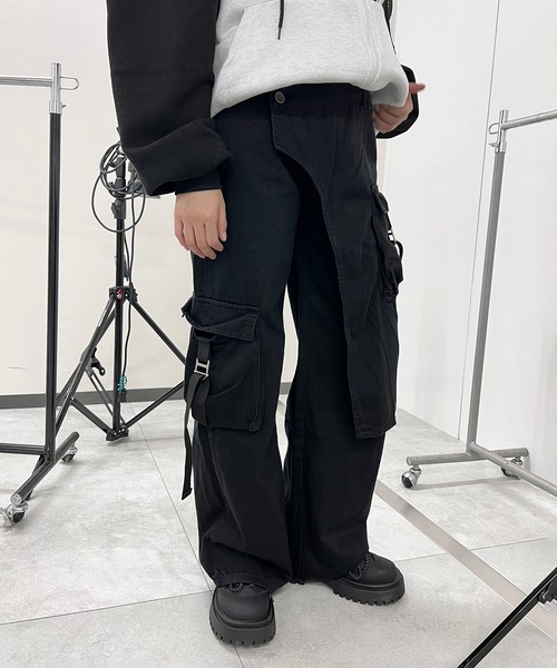 ダブルウエストカーゴパンツ カーゴパンツ ダブルウエストY2Kカーゴパンツ レディース メンズ