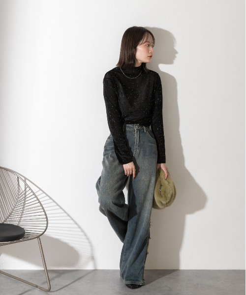 ad thie（アドティエ） ワイドパンツ ジーンズ デニム デニムパンツ