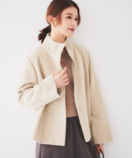 アンタイトル ノーカラー ショートコート レディース コート アウター TRADITIONAL WEATHERWEAR】MALTON ノーカラー ショートコート