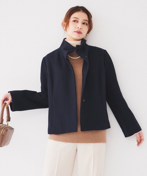 UNTITLED コート アウター スタンドカラーショートコート