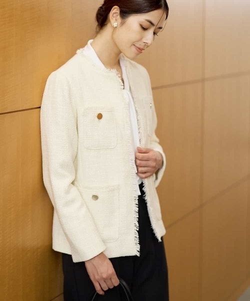 a.v.v（アー・ヴェ・ヴェ） ジャケット ノーカラージャケット ツイード