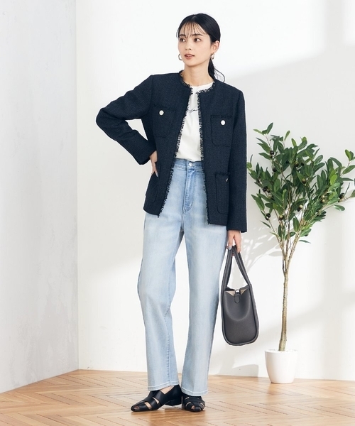 未使用✨A FERRETTI アルパカ　モヘヤ　ツイードジャケット a.v.v（アー・ヴェ・ヴェ） ジャケット ノーカラージャケット ツイード