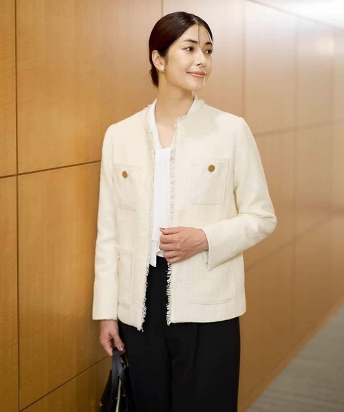 a.v.v（アー・ヴェ・ヴェ） ジャケット ノーカラージャケット ツイード