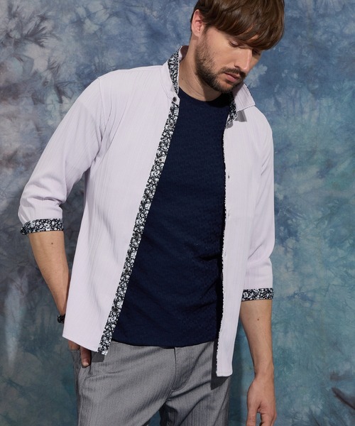 HIDEAWAYS NICOLE（ハイダウェイ ニコル） シャツ ランダムテレコ7分