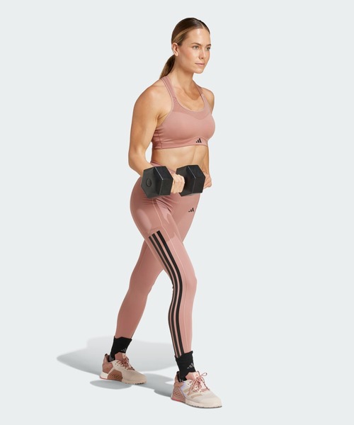 2＊未使用＊adidas トレーニングウェア　上下　ライトベージュ×ピンク adidas（アディダス） スポーツブラ TLRD Impact トレーニング ハイ