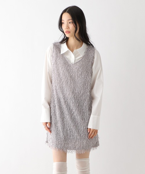 セール】 mizuiro ind カットジャガードクルーネックギャザー