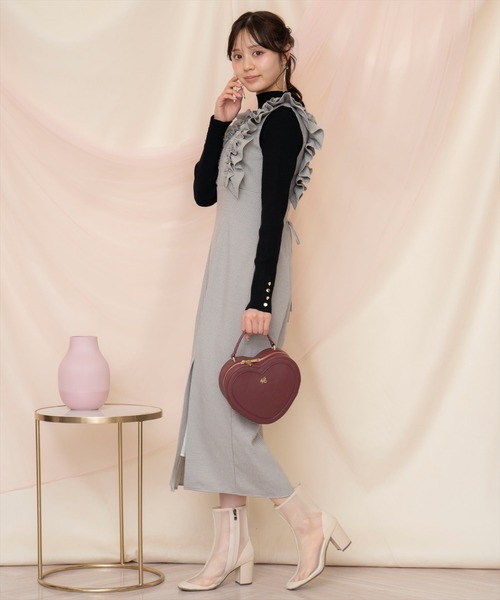 WILLSELECTION ワンピース フリルショルダースリットワンピース WILLSELECTION ワンピース フリルショルダースリットワンピース