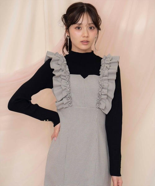 WILLSELECTION ワンピース フリルショルダースリットワンピース WILLSELECTION ワンピース フリルショルダースリットワンピース