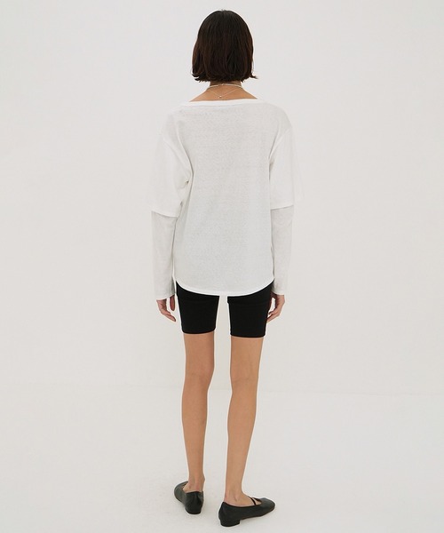 CLANE　LAYERD L/S TOPSクラネレイヤードロングスリーブトップス CLANE（クラネ） tシャツ TEE LAYERED LONGSLEEVE TOPS レディース