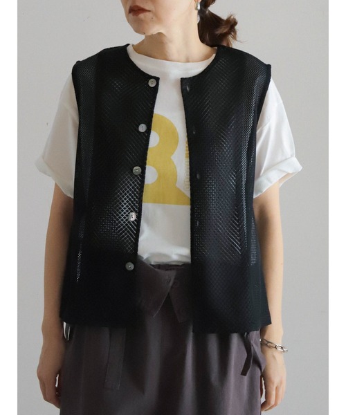 ベスト ジレ ポリメッシュ　ノースリブラウス レディース