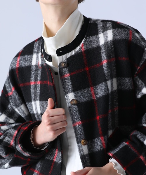 「Kelen」 ノーカラージャケット S キャメル レディース_画像9