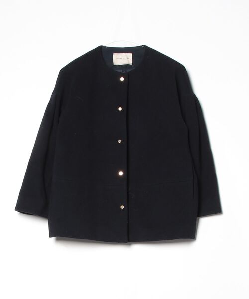 1回着　UNITED ARROWS ネイビーノーカラージャケット36 アローズ UNITED ARROWS（ユナイテッドアローズ） ノーカラージャケット 36