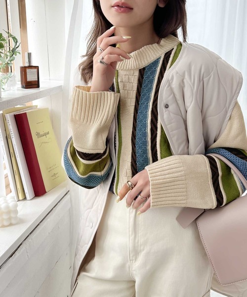 「classicalelf」 長袖ニット X-LARGE ブルー レディース_画像2