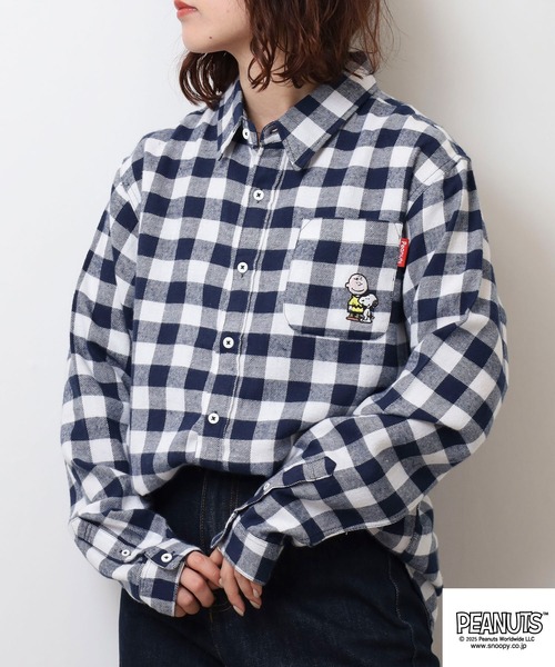 PEANUTS シャツ チェックシャツ メンズ レディース : ZOZOTOWN Yahoo
