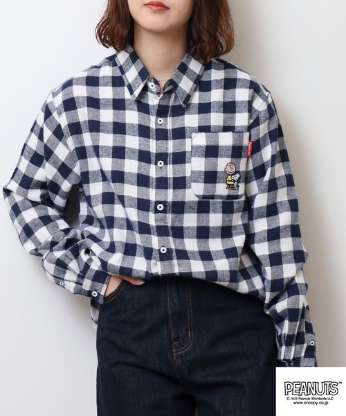 PEANUTS シャツ チェックシャツ メンズ レディース : ZOZOTOWN Yahoo