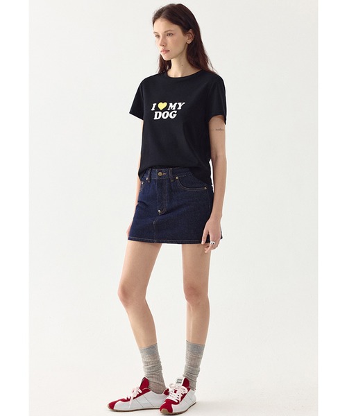 デニムスカート バックベルト付き デニムミニスカート FC25B041「Fano