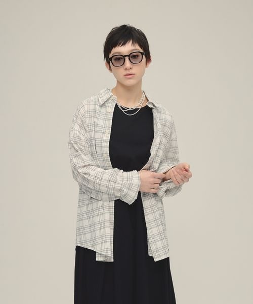 ブラウス シャツ 「eL」Monotone Check Shirt/320280 レディース