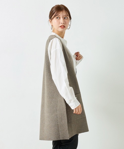 「OMNES」 Vネックニット FREE グレー レディース_画像9