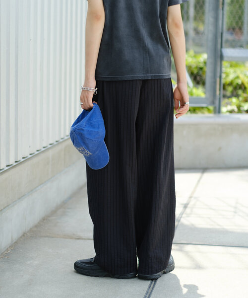 WHIMSIC パンツ 「UNISEX/SET対応」シアサッカーストライプ