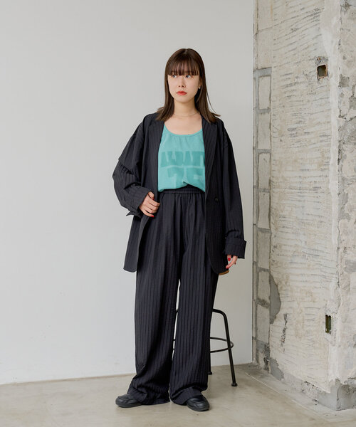 WHIMSIC パンツ 「UNISEX/SET対応」シアサッカーストライプ