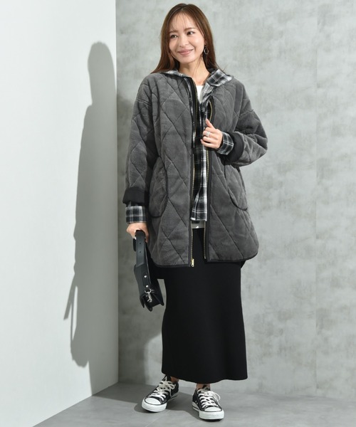 INTERPLANET（インタープラネット） ノーカラーコート コート タフタ