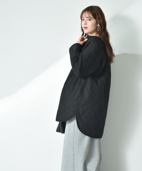 INTERPLANET（インタープラネット） ノーカラーコート コート タフタ