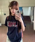 tシャツ 半袖 チェック ロゴ プリント 古着...の詳細画像1
