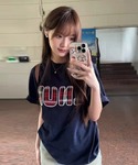 tシャツ 半袖 チェック ロゴ プリント 古着...の詳細画像2