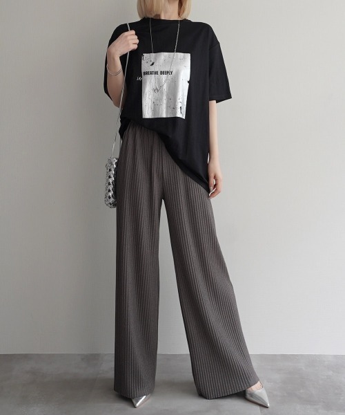 【極美品】  プリーツ パンツ リンネル7月号掲載】ワッシャー 裾プリーツパンツ（その他パンツ