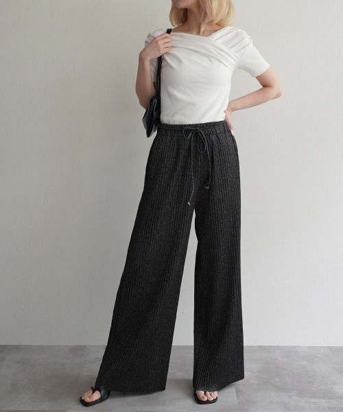 【極美品】  プリーツ パンツ リンネル7月号掲載】ワッシャー 裾プリーツパンツ（その他パンツ