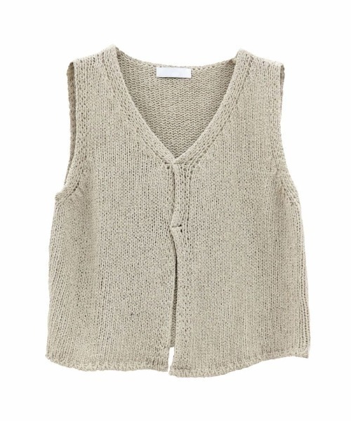 ベスト ジレ クロップドVネックニットベスト(chiica select)クロップドVネックニットベスト(chiica select) / サマーニッ I-SOOK ベスト ジレ クロップドVネックニットベスト(chiica