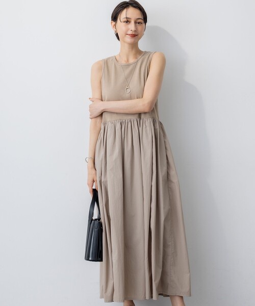 ワンピース 「Oggi8月号掲載/洗える」ニットレイヤード ワンピース