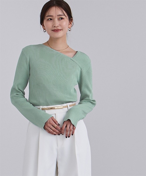 アシンメトリーリブニット ZOZO限定アイテム】アシンメトリーリブニット（ニット/セーター