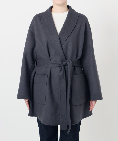 SLOBE IENA コート アウター SUPER140 ダブルフェイスベルテッド
