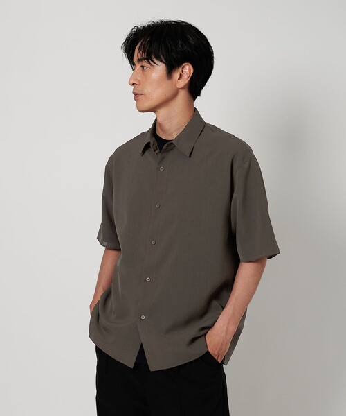 新品定価17,500円minuitere メンズ 襟付きショートスリーブシャツL UNITED ARROWS シャツ 「ZOZO限定」ドレープ ショートスリーブ